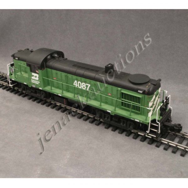 ARISTO-CRAFT 1:29 SCALE ALCO RS-3 DIESEL LOCOMOTIV: ARISTO-CRAFT 1:29 SCALE ALCO RS-3 DIESEL LOCOMOTIVE, BURLINGTON NORTHERN. LENGTH 24"
