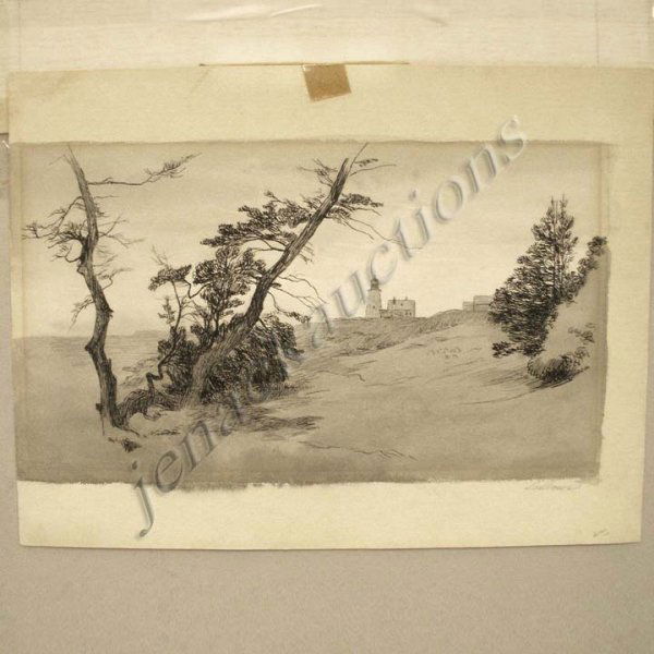 ETCHING WITH INK WASH, THE SENTINEL, AFTER BELLOWS: ETCHING WITH INK WASH, THE SENTINEL, AFTER BELLOWS. SHEET 7 X 11 1/2"