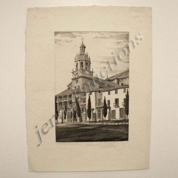 JOHN TAYLOR ARMS (AMERICAN 1887-1953), ETCHING: JOHN TAYLOR ARMS (AMERICAN 1887-1953), ETCHING, "SANTA MARIA MAJOR, RONDA" (#13 SPANISH CHURCH SERIES), SIGNED AND INSCRIBED 1935. PLATE 8 X 5 1/4"; SHEET 12 1/4 X 9 1/4"
