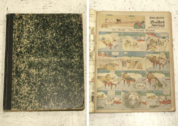 BOUND VOLUME - THE NEW YORK AMERICAN NEWSPAPER: BOUND VOLUME - THE NEW YORK AMERICAN NEWSPAPER COLORED COMICS INCLUDING BETTY, KATZENJAMMER KIDS, BOB MCNUTT, MUTT & JEFF, ETC., 1911-1917