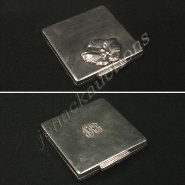 STERLING COMPACT, MONOGRAMMED