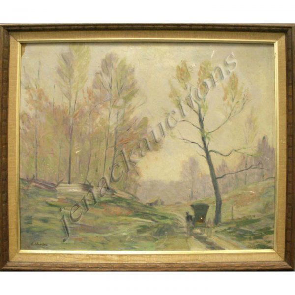 GIFFORD HANSELL (AMERICAN 20TH CENTURY) OIL: GIFFORD HANSELL (AMERICAN 20TH CENTURY) OIL ON ARTIST BOARD, "TODAY IS KING", SIGNED & TITLED VERSO. 18 X 24"; FRAMED 21 X 25"