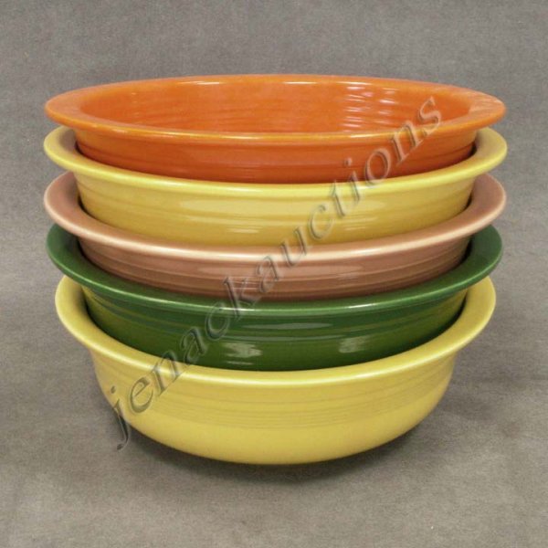 LOT (5) VINTAGE FIESTA POTTERY ROUND SOUP BOWLS