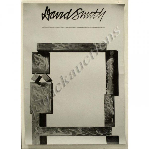 DAVID SMITH (AMERICAN 1906-1965) EXHIBITION POSTER: DAVID SMITH (AMERICAN 1906-1965) EXHIBITION POSTER, GUGGENHEIM MUSEUM 1969. 33 X 22"