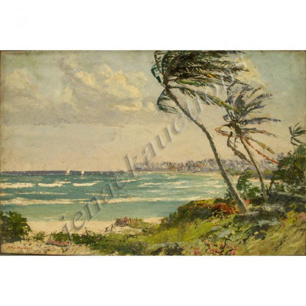 PETER HAYWARD (AMERICAN 1905-), OIL ON CANVAS: PETER HAYWARD (AMERICAN 1905-), OIL ON CANVAS, "PRINCEVILLE, KAUAI, HAWAII", SIGNED/TITLED 1960. 24 X 36"