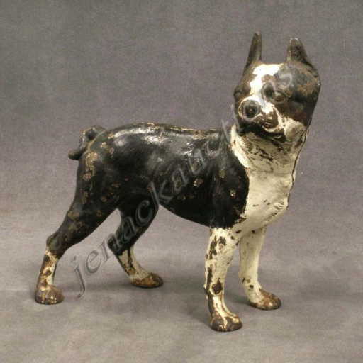 45: VINTAGE CAST IRON BOSTON BULL DOG DOOR STOP - 45: VINTAGE CAST IRON BOSTON BULL DOG DOOR STOP