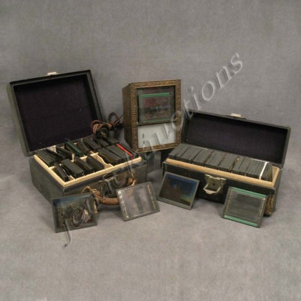 LOT (3) INCLUDING VINTAGE GLASS SLIDE COLLECTION: LOT (3) INCLUDING VINTAGE GLASS SLIDE COLLECTION (149) LIFE & CEREMONIES OF THE HOPI INDIANS BY JOHN LOUW NELSON; VIEWER