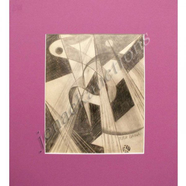 GIACOMO BALLA (ITALIAN 1871-1958) GRAPHITE: GIACOMO BALLA (ITALIAN 1871-1958) GRAPHITE ON PAPER "MOTIVO FUTURISTA", SIGNED/TITLED 1930. SHEET 11 3/4 X 9 1/2" (CERTIFICATO DI GARANZIA #20/1)