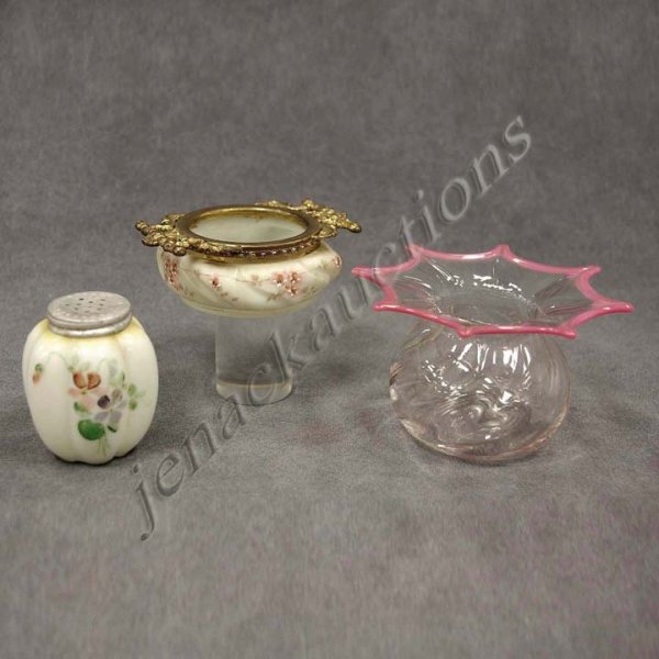 LOT (3) INCLUDING WEBB ART GLASS VASE, WAVECREST 