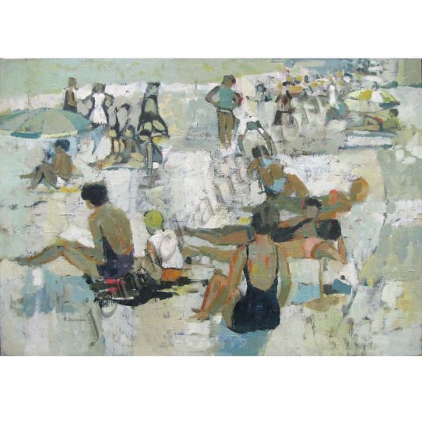FRENCH SCHOOL (20TH CENTURY) OIL ON CANVAS, BATHER