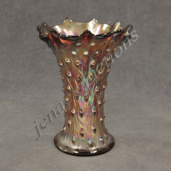 NORTHWOOD AMETHYST "TREE TRUNK" VASE, SIGNED