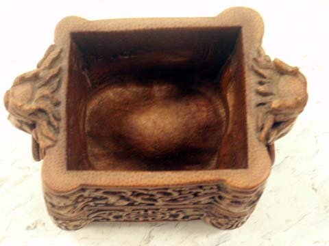 CHINESE CARVED BAMBOO COVERED BOX  - 7