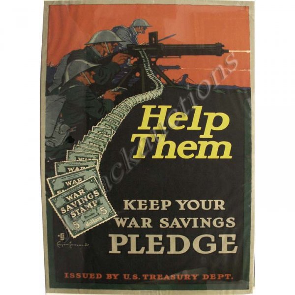 WWI LITHOGRAPHIC POSTER, "HELP THEM" EMERSON