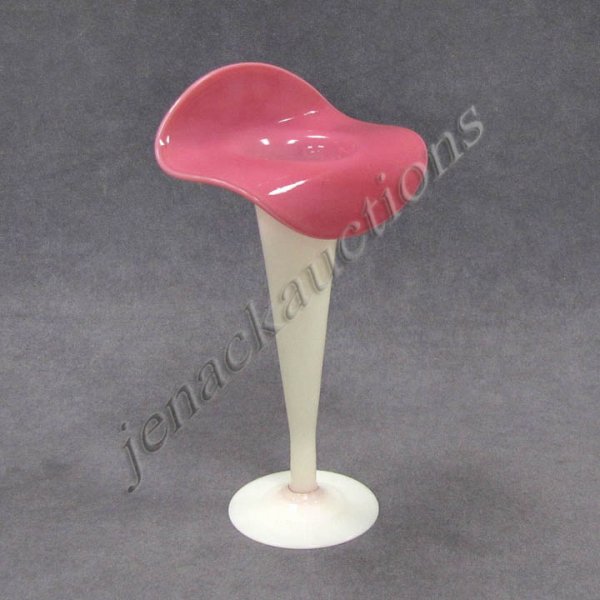 PEACH BLOW ART GLASS JACK-IN-THE PULPIT VASE