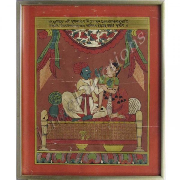 INDIAN SCHOOL (19TH CENTURY), PAINTING ON FABRIC