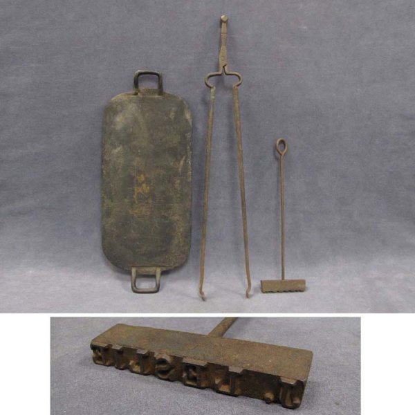 LOT (3) WROUGHT IRON INCLUDING GRIDDLE
