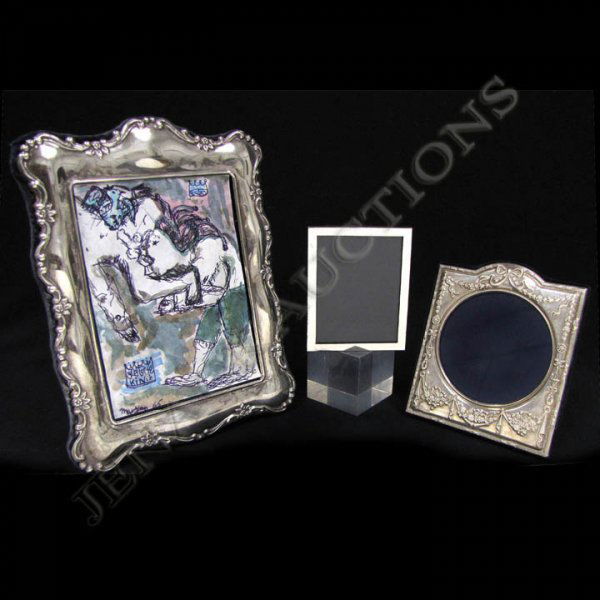 LOT (3) ASSORTED STERLING SILVER FRAMES: LOT (3) ASSORTED STERLING SILVER FRAMES INCLUDING LONDON. HEIGHT 4 3/8 - 10 1/4"