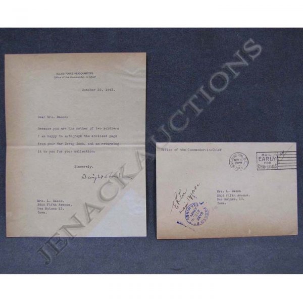 DWIGHT D. EISENHOWER SIGNED LETTER