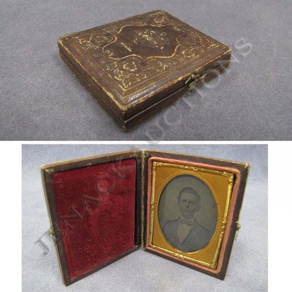 WILLIAM ALEXANDER HARRIS (AMERICAN 1841-1909): WILLIAM ALEXANDER HARRIS (AMERICAN 1841-1909) REPRESENTATIVE AND SENATOR-KANSAS 1895-1903), GLASS PLATE PHOTOGRAPH, 1858 WITH CASE. CASE 3 X 2 1/2"