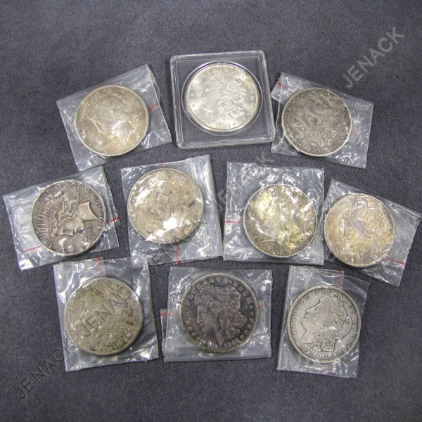 LOT (10) ASSORTED MORGAN SILVER DOLLARS: LOT (10) ASSORTED MORGAN SILVER DOLLARS