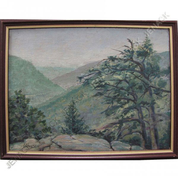 BEN BENN (RUSSIAN/AMERICAN NEW YORK 1884-1983): BEN BENN (RUSSIAN/AMERICAN NEW YORK 1884-1983), OIL ON CANVAS BOARD, MT. LANDSCAPE, SIGNED 1936. 12 X 16"; FRAMED 13 3/4 X 17 3/4"