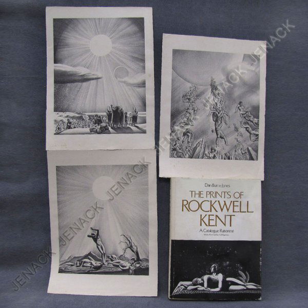 ROCKWELL KENT (AMERICAN 1882-1971), LOT (4): ROCKWELL KENT (AMERICAN 1882-1971), LOT (4) INCLUDING (3) LITHOGRAPHS, "END OF THE WORLD SERIES", AND VOLUME-THE PRINTS OF ROCKWELL KENT, A CATALOGUE RAISONNE, DAN BURNE JONES 1975 (PG 117-120)