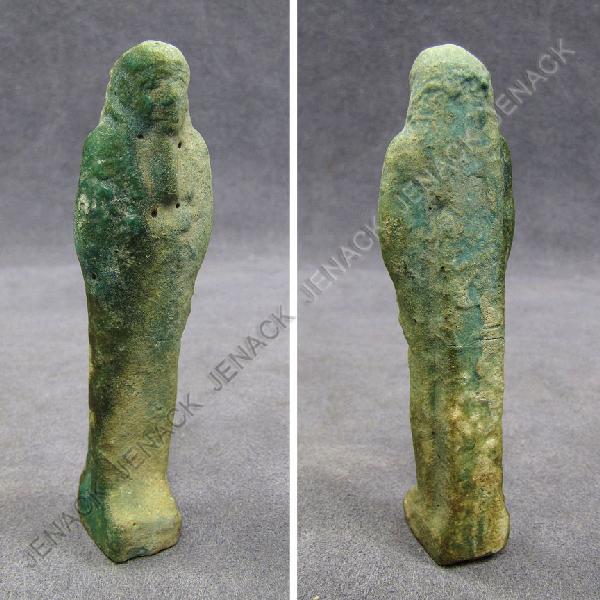 ANTIQUE EGYPTIAN FAIENCE USHABTI: ANTIQUE EGYPTIAN FAIENCE USHABTI. HEIGHT 4 1/8
