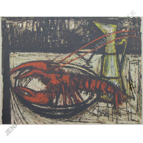 BERNARD BUFFET (FRENCH 1929-1999), OFFSET LITHO: BERNARD BUFFET (FRENCH 1929-1999), OFFSET LITHOGRAPH, LOBSTER, SIGNED (IN PLATE) 1958. SHEET 20 1/2 X 28