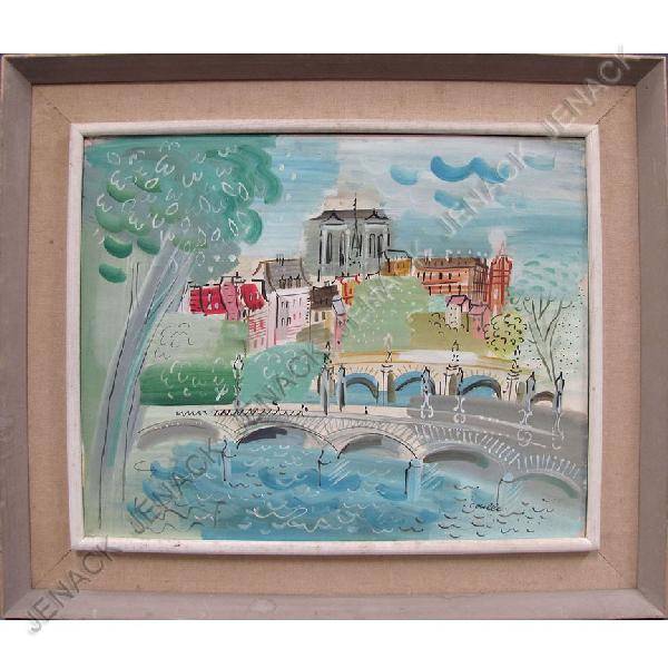 CHARLES COBELLE (FRENCH 1902-1994), OIL ON CANVAS: CHARLES COBELLE (FRENCH 1902-1994), OIL ON CANVAS, VIEW IN PARIS, SIGNED. 16 X 20"; FRAMED 22 X 26