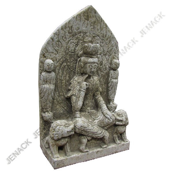 CHINESE TANG STYLE CARVED STONE STELE: CHINESE TANG STYLE CARVED STONE STELE. HEIGHT 21"