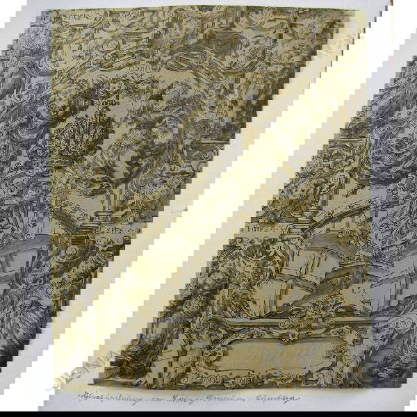 INK/WASH, ARCHITECTURAL STUDY, GERMAN SCHOOL: INK/WASH, ARCHITECTURAL STUDY, GERMAN SCHOOL 19TH CENTURY. 15 3/4 X 12 3/4"