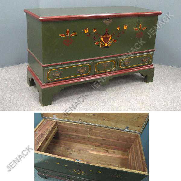 24 LANE PENNSYLVANIA DUTCH STYLE PAINTED CEDAR CHEST