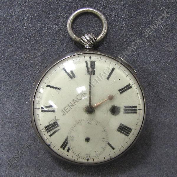 O. BRYON DUBLIN KEY-WIND FUZEE POCKET WATCH: O. BRYON DUBLIN SILVER CASED KEY-WIND FUZEE POCKET WATCH, #12290, 1821. DIAMETER 2 3/16" (CRAZED FACE)