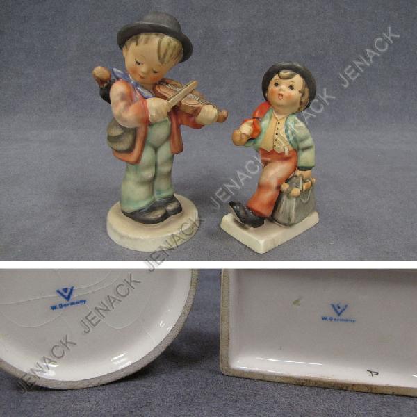 LOT (2) HUMMELS INCLUDING "LITTLE FIDDLER", #4: LOT (2) HUMMELS INCLUDING "LITTLE FIDDLER", #4 AND "MERRY WANDERER", #11 2/0, VEE BEE. HEIGHT 5" & 4"