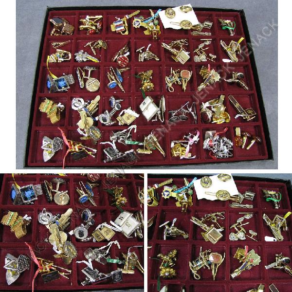 LOT (47) SETS COSTUME JEWELRY CUFFLINKS, STUDS: LOT (47) SETS COSTUME JEWELRY CUFFLINKS, STUDS, BAR PINS