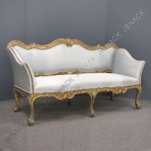 ITALIAN CARVED & GILT FRAMED SETTEE: ITALIAN CARVED & GILT FRAMED SETTEE. LENGTH 64"