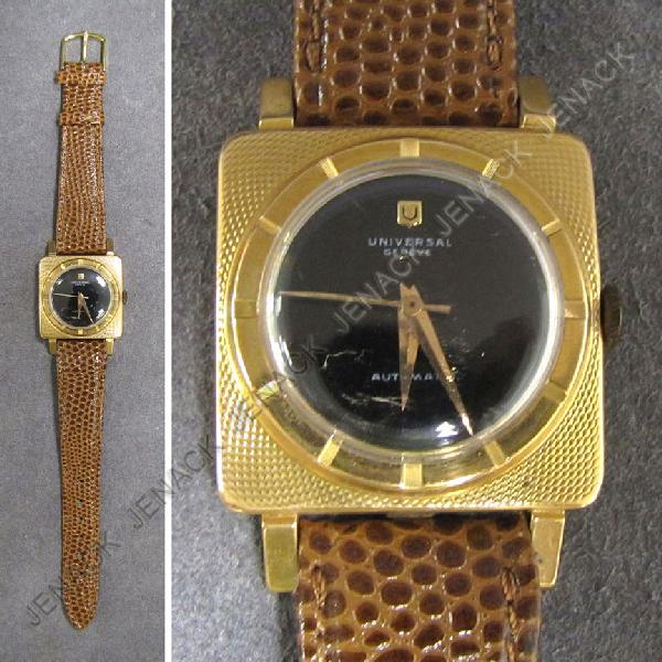 VINTAGE UNIVERSAL GENEVE 18K WRISTWATCH: VINTAGE UNIVERSAL GENEVE 18K PINK GOLD, 17-JEWEL AUTOMATIC WRISTWATCH, C.1940'S