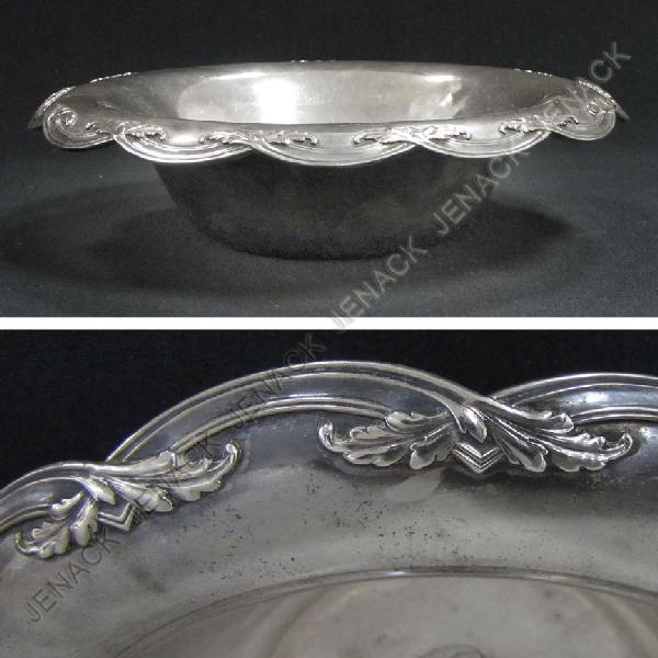 TIFFANY & CO. MAKERS STERLING SILVER BOWL, MONO: TIFFANY & CO. MAKERS STERLING SILVER BOWL, MONOGRAMMED MOORE MARK, #13780K 8763. DIAMETER 9"; 12.41 OZT