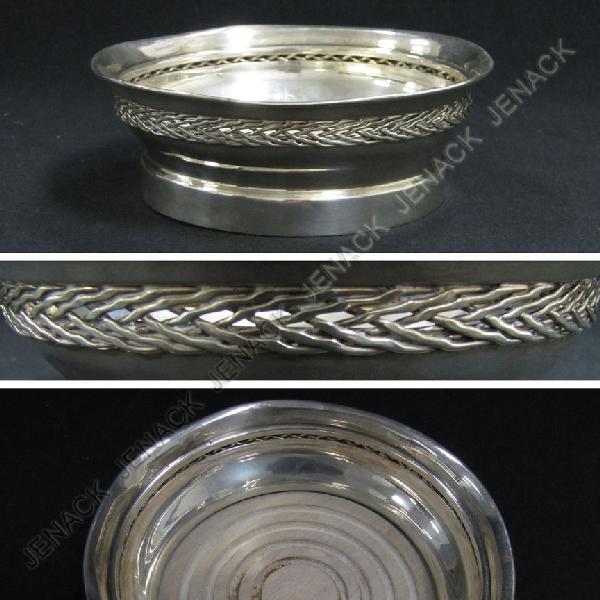 CARTIER STERLING WINE COASTER: CARTIER STERLING WINE COASTER. DIAMETER 6 1/8" (DENTING)