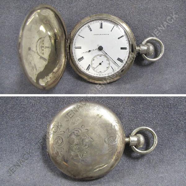 WALTHAM COIN SILVER "P.S. BARTLETT" (18 S): WALTHAM COIN SILVER "P.S. BARTLETT" (18 S) MODEL 1857 HUNTER CASE POCKET WATCH, #793084 (303)