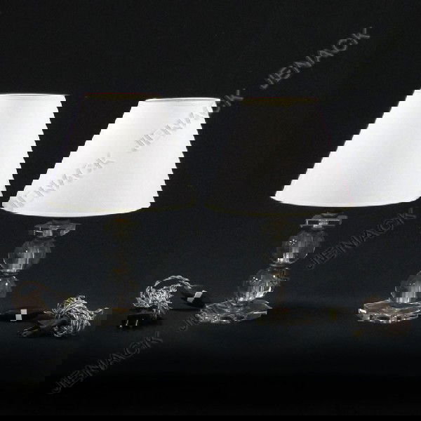 PAIR JACQUES ADNET DESIGN ART DECO GLASS LAMPS: PAIR JACQUES ADNET DESIGN ART DECO GLASS LAMPS. HEIGHT 12"