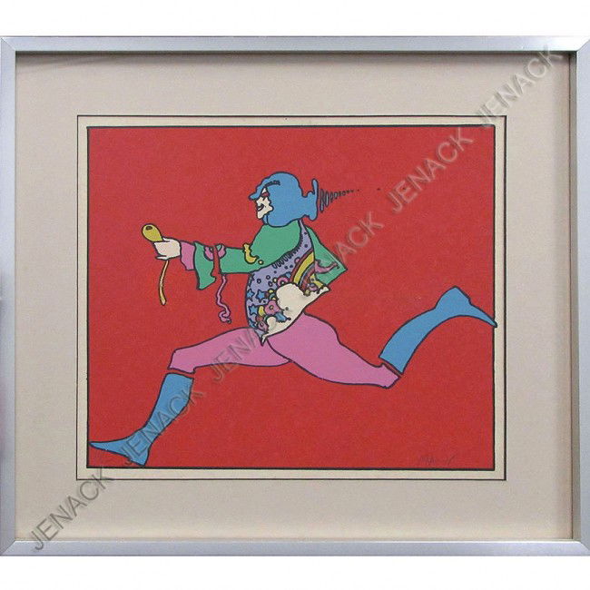 PETER MAX (AMERICAN NY 1937-), SERIGRAPH: PETER MAX (AMERICAN NY 1937-), SERIGRAPH, "ATLANTIC RUNNER", SIGNED #80/300. SIGHT 14 1/2 X 16"; FRAMED AND GLAZED 21 X 22 1/2" (REPAIRED)