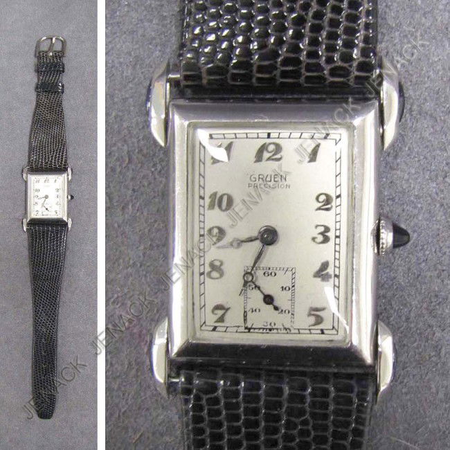 GRUEN 18K 17-JEWEL PRECISION WRISTWATCH: VINTAGE GRUEN 18K WHITE GOLD 17-JEWEL PRECISION WRISTWATCH