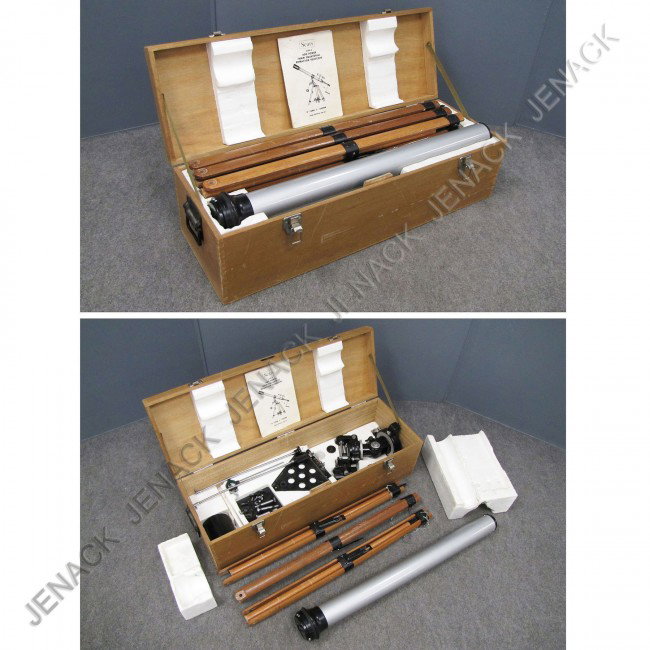 SEARS MODEL 6339-A, REFLECTOR TELESCOPE: SEARS MODEL 6339-A, 600 POWER, 76 MM REFLECTOR TELESCOPE WITH TRIPOD AND CASE