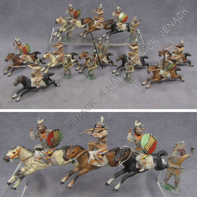 LOT (15) ASSORTED VINTAGE HAND PAINTED LEAD FIGURE: LOT (15) ASSORTED VINTAGE HAND PAINTED LEAD FIGURES, AMERICAN INDIANS