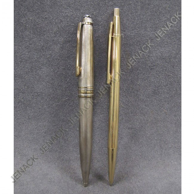 LOT (2) MONTBLANC INCLUDING STERLING MEISTERSTUCK: LOT (2) MONTBLANC INCLUDING STERLING MEISTERSTUCK BALL PEN; NOBELSSE GOLD FILLED MECHANICAL PENCIL
