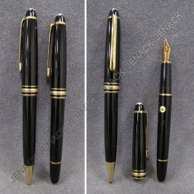 SET (2) MONTBLANC MEISTERSTUCK FOUNTAIN PEN/PENCIL: SET (2) MONTBLANC MEISTERSTUCK FOUNTAIN PEN/BALL POINT PEN (TIFFANY & CO, SERIAL # XE2776564)