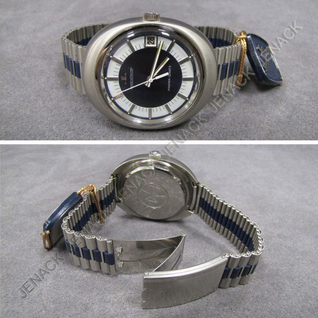 VINTAGE JAEGER-LECOULTRE MASTER QUARTZ WRISTWATCH: VINTAGE JAEGER-LECOULTRE STAINLESS MASTER QUARTZ DATE/JUST WRISTWATCH