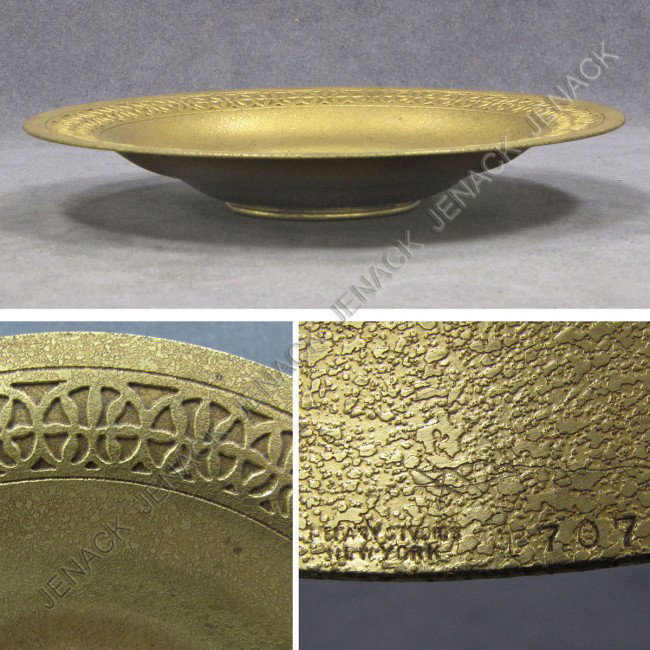 TIFFANY STUDIOS/NY, GILT BRONZE BOWL, #1707: TIFFANY STUDIOS/NY, GILT BRONZE BOWL, #1707. DIAMETER 9 1/8"
