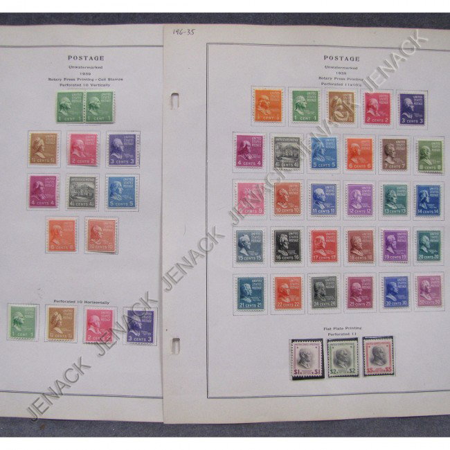 LOT (46) U.S. POSTAGE STAMP(S), THE PRESIDENTS: LOT (46) U.S. POSTAGE STAMP(S), THE PRESIDENTS; SCOTT CATALOG #803-834, PLUS THE COILS. (UNUSED/HINGED)